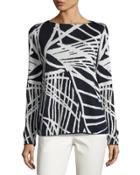 Bateau-neck Spindle-patterned Jacquard