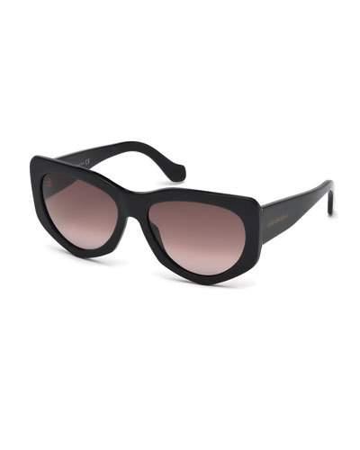 Geometric Angled Cat-eye Acetate Sunglasses,
