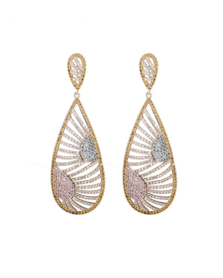 Maya Cubic Zirconia Teardrop Earrings
