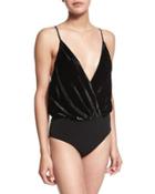 Leanna New Blouson Ballerina Bodysuit, Black