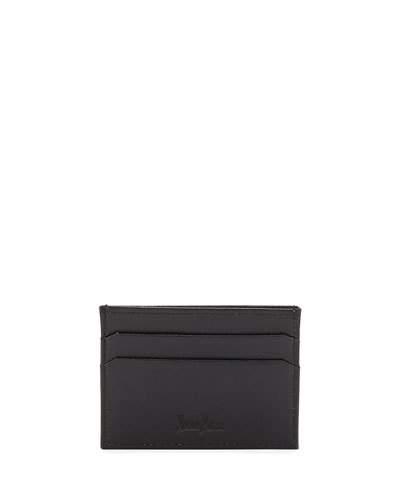 Saffiano Leather Card Case, Black