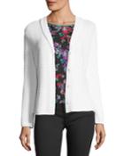 Button-front Shawl-collar Knit Jacket