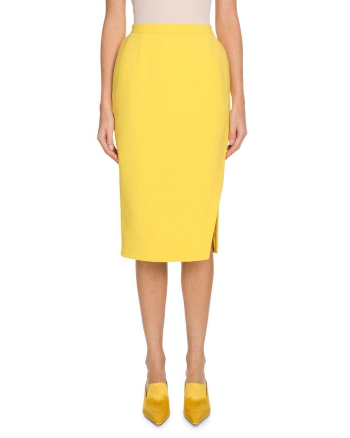 Pencil Crepe Knee-length