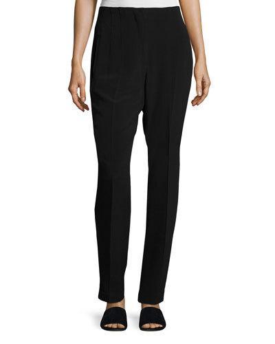 Relaxed Silk-blend Pants, Black