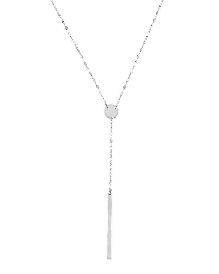 14k White Gold Chime Lariat Necklace