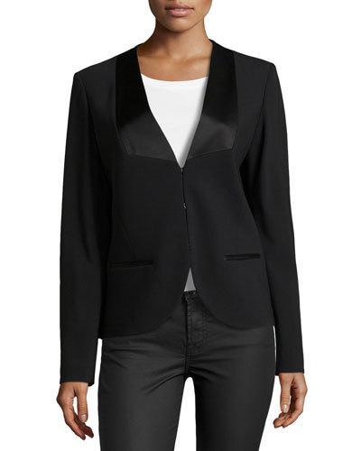 Long-sleeve Tuxedo Jacket, Black