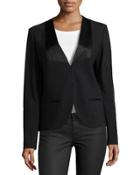 Long-sleeve Tuxedo Jacket, Black