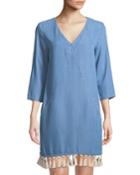 Tassel-trim Chambray