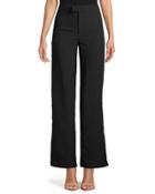 Flat-front Button-trimmed Pants