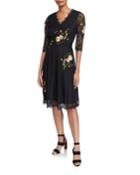 Lace Floral-embroidered Dress
