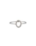 14k White Gold Diamond Circle Ring,