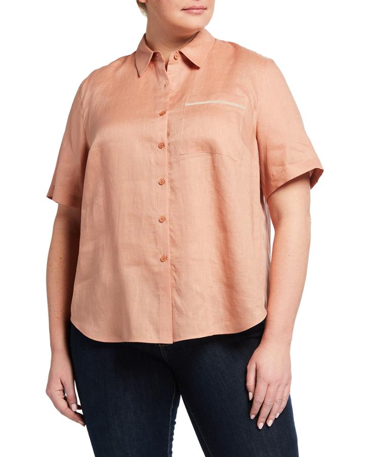 Plus Size Sublime Justice Button-front Short-sleeve