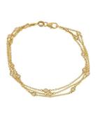 14k Yellow Gold 3-strand Diamond Bracelet