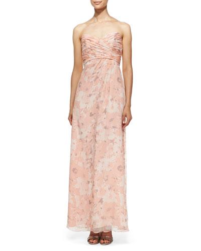 Strapless Printed Gown,