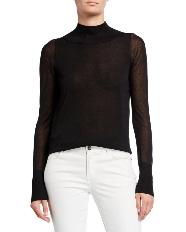 Sheer Mock Neck