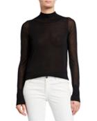 Sheer Mock Neck
