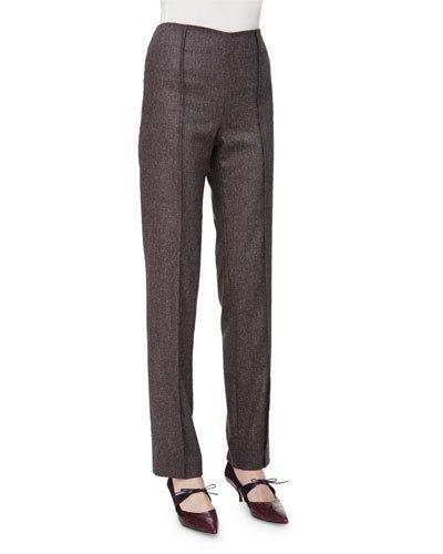 Skinny Melange Wool Pants