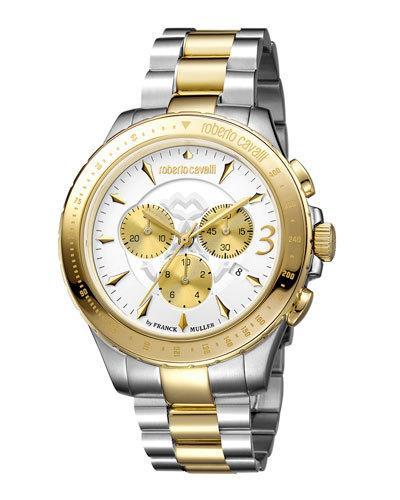 Men's 43mm Round Chrono Watch W/ Bracelet, Two-tone