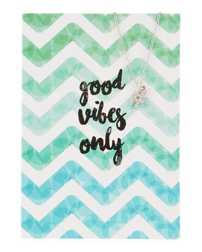 Hashtag Necklace With Good Vibes Only Card