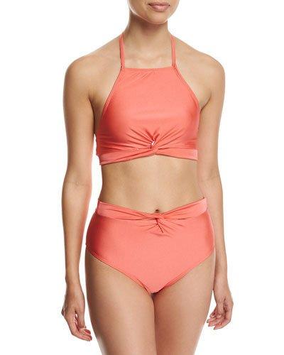 Knotted Halter High-waist