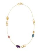 Murano 18k Multicolored Gemstone Station Necklace
