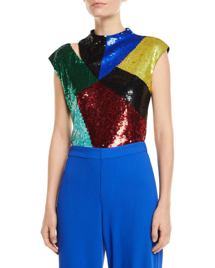 Tiana Embellished Cutout Crop Top