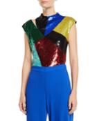 Tiana Embellished Cutout Crop Top