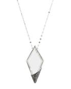 14k Reckless Black Diamond Crystal Dagger Pendant Necklace