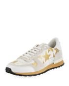 Men's Star-print Leather