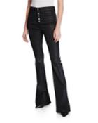 Beverly High-rise Flared Button-front Jeans