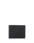 Pine Leather Bi-fold Wallet, Black