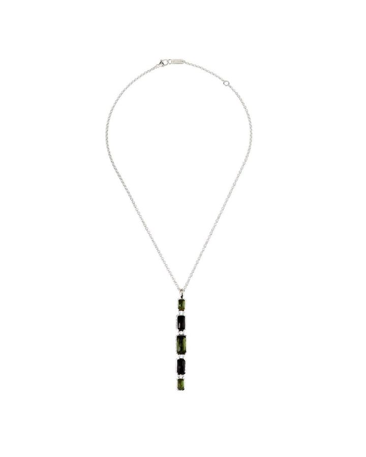 Wonderland Rectangular Linear Pendant Necklace In