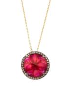 14k Diamond & Topaz Pendant Necklace, Crimson