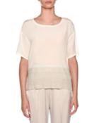 Silk Tee Shirt With Knit Details