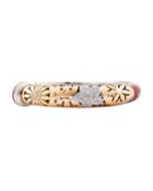 18k Rose Gold Floral-cutout Bangle W/ Diamond, Red