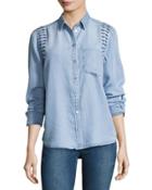Ayla Embroidered Button-front Shirt,