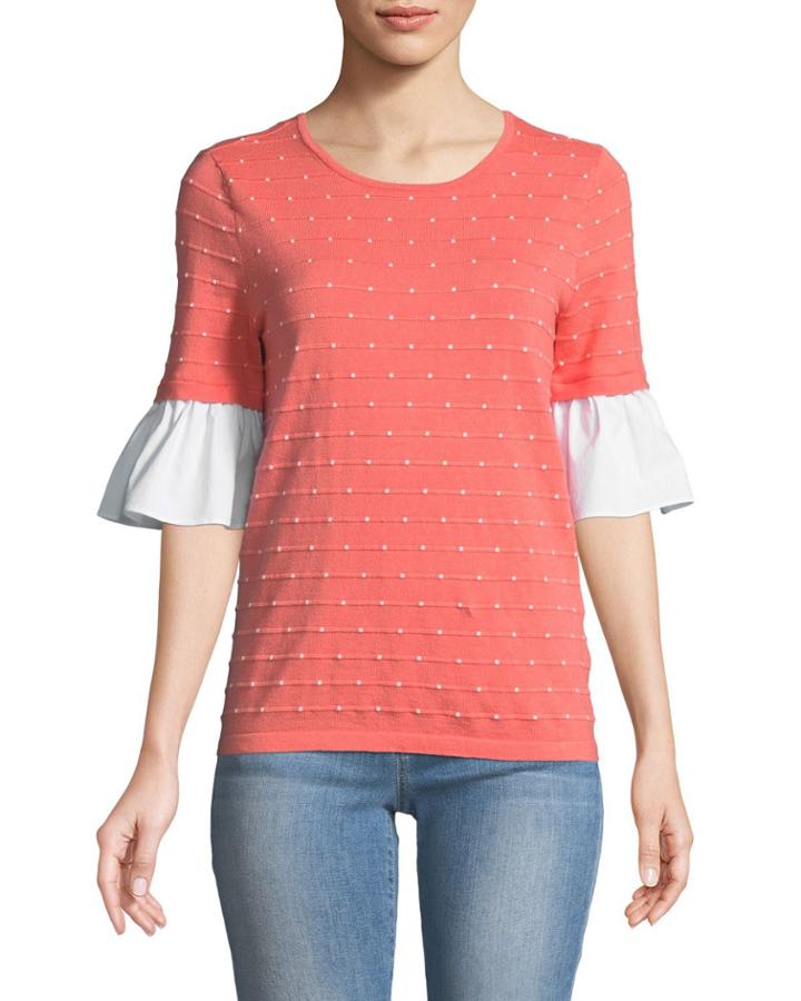 Contrast Flare-sleeve
