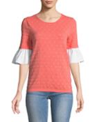 Contrast Flare-sleeve