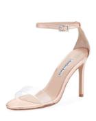 Cristal High Dressy Ankle Sandal, Rose Gold