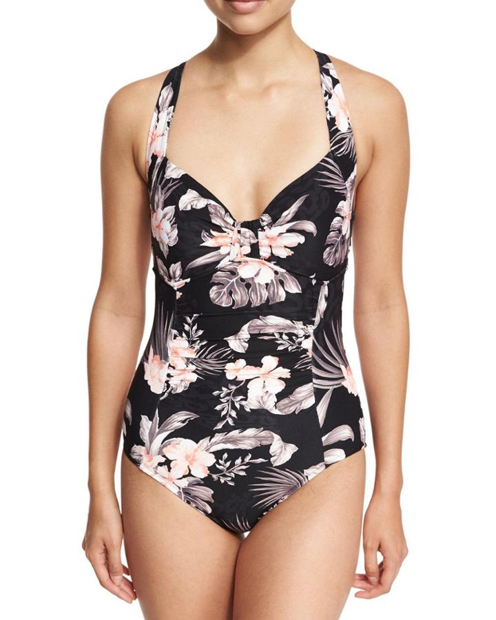 Pacifico Sweetheart Floral-print Maillot One-piece Swimsuit, (available In Dd Cups)
