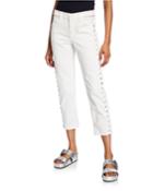 Elios Spike Denim Cropped Jeans