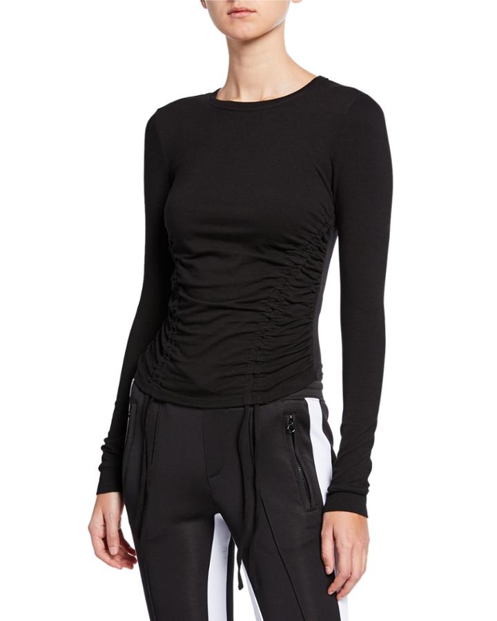 Ruched Jersey Fitted Tee