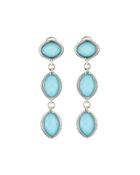 Venus Crystal & Turquoise Doublet Triple-drop Earrings