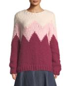 Crewneck Zigzag Cashmere Fluff
