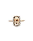 14k Rose Gold Smoky Quartz & Sapphire Starburst Ring,