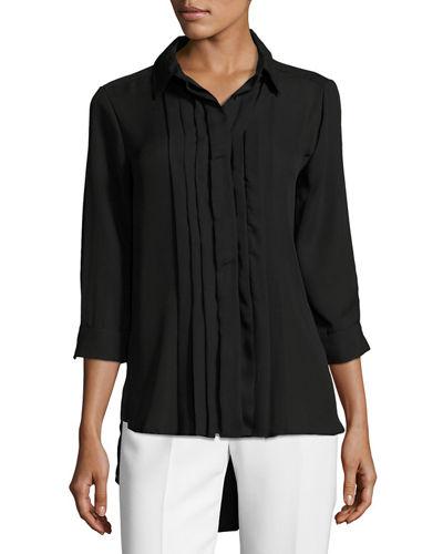 Pleated-front High-low