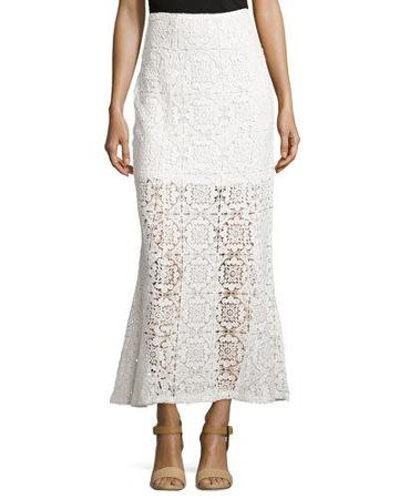 Flared Crochet Maxi Skirt, Eggshell