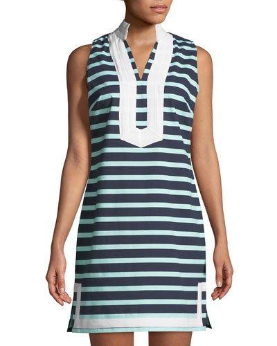 Sleeveless Striped Tunic Dress