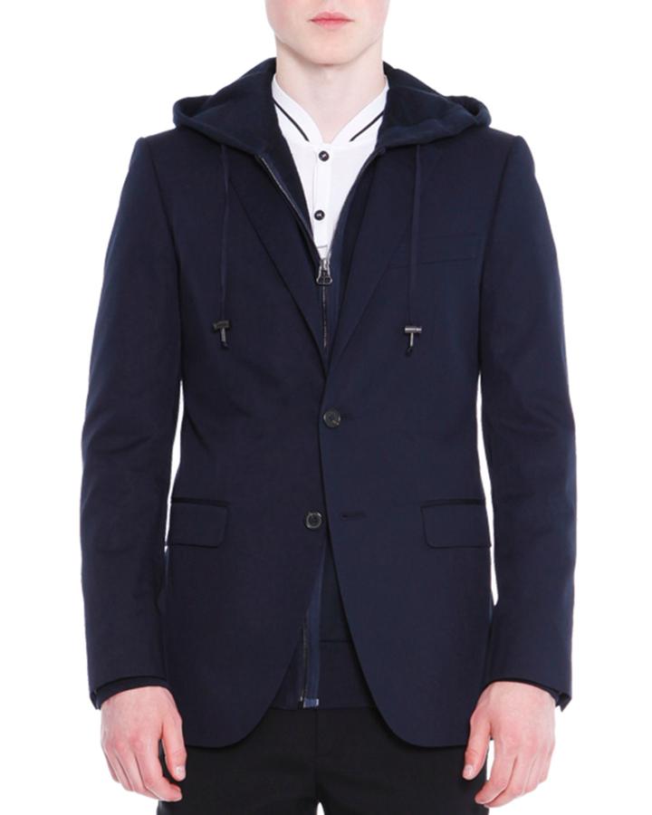 Attitude Two-button Soft Jacket, Navy