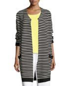 Striped Long Sweater Coat,